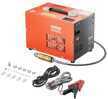 VEVOR PCP-Luftkompressor, 4500 PSI PCP-Luftgewehrkompressor mit eingebautem Konverter & Lüfterkühlsystem, DC12 V/AC230 V Kompressorpumpe mit manuellem Stopp für Luftgewehr, Paintball & Tauchflaschen