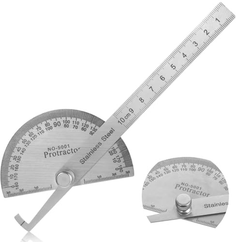 Transportador de ángulo de acero inoxidable, buscador de ángulos de 10 cm, regla de carpintería, herramienta de medición de 0-180 grados, regla de maquinista de metal para medir mapa