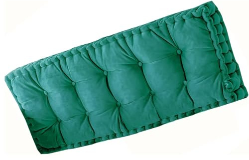Generisch 10cm Dick Bankkissen Sitzauflage, Drinnen Bankauflage Sitzkissen, Getufteter Sitzauflagen Gartenmöbel Ersatzpolster, Für Outdoor,Gartenbank,Terrasse,Fensterbank,Sofas,Grün,140x50cm