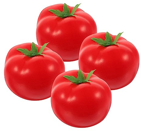 GLEAVI 4pezzi Pomodoro Artificiale in Schiuma Verdura Finta Realistica Decorazione Cucina Oggetti di Scena Frutta Artificiale Rappresentazione Pomodoro Finto