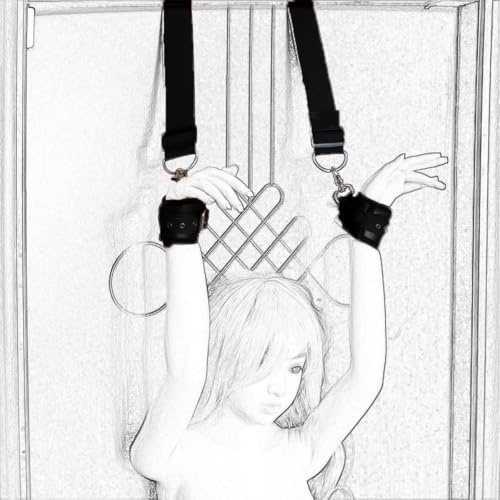 BDSM Kit Bondage Sets Sexy Women's Sex Restraints Punk Gothic Faux Leather Collar Harness Belt with Adjustable Bondage Handcuffs SM Cortex Set bondagewear Women Sweatshirt (A1)
