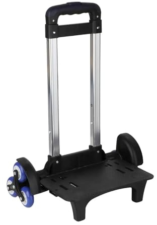 Transportwagen klappbar Treppensteiger, zusammenklappbarer Handwagen, Teleskopgriff, Kletterdreieckrad mit 6 Rädern for das Büro, leicht, multifunktional(Black)