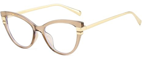 LJCZKA Katzenauge Blaulichtfilter Brille Damen Brille Ohne Stärke Cateye Blaue Licht Blockieren Brille Anti-Müdigkeit Computerbrille für Gaming, Handy