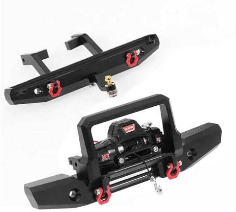GLOBACT Metal Bumper Set with Winch for TRX4M Defender 1/18 RC Crawler