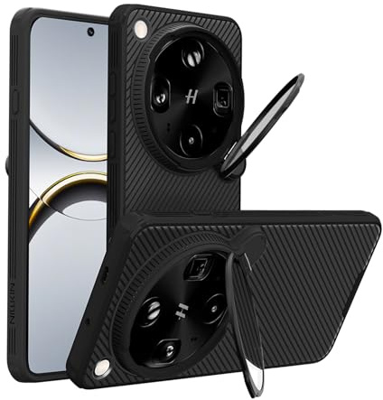 teroxa Custodia per Oppo Find X9 Ultra, protezione per obiettivo della fotocamera, supporto pieghevole con cavalletto, cover posteriore in TPU compatibile con angoli MagSafe antiurto (nero)