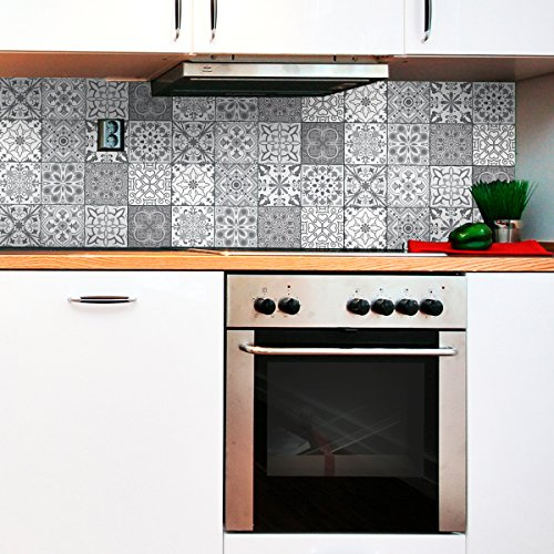 Ambiance Stickers Muraux Salle de Bain, Multicolore, Lot de 12, 10x10 cm | Carrelage adhésif mural cuisine, pose facile, crédence adhésive pour cuisine, carrelage adhésif mural salle de bain, ciment
