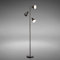 B.K.Licht lampadaire LED vintage, lampe à pied design rétro, 3 spots orientables, ampoules E27 LED ou halogène, hauteur 166,5 cm, métal noir blanc