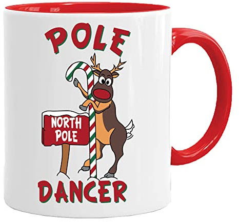 Tasse mit Rudolf | Pole Dancer | Weihnachtstasse Schöne und lustige Kaffeetasse als Geschenkidee beidseitig Bedruckt
