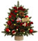 Künstlicher Weihnachtsbaum Tannenbaum Christbaum Tanne Unecht Weihnachtsdeko, Naturgetreue Spritzguss Elemente Christbaumschmuck (Rot,45 cm)