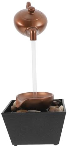 DIKACA Fuente de agua de escritorio mesa de fuente interior fuente de agua de mesa interior pequeña fuente de agua interior fuentes de agua fuente de agua tetera el plastico Golden