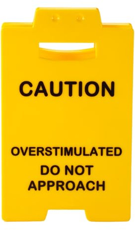 Lyreh Lustiges Warnschild, Lustiges Acryl Warnschild Büro Vorsicht Überreizung Nicht Näher Kommen Humorvolle Schreibtisch-Dekoration für Bürotisch Schlafzimmer Arbeitszimmer (Gelb)