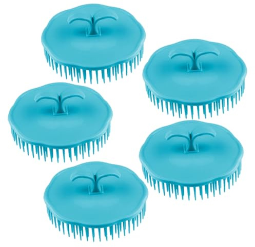 LRXIYODE Brosse Shampoing Cheveux Ronde Protège les Racines et Favorise la Santé Capillaire en Plastique 5pcs pour Massage du Cuir Chevelu Couleur Aléatoire à Usage Domestique