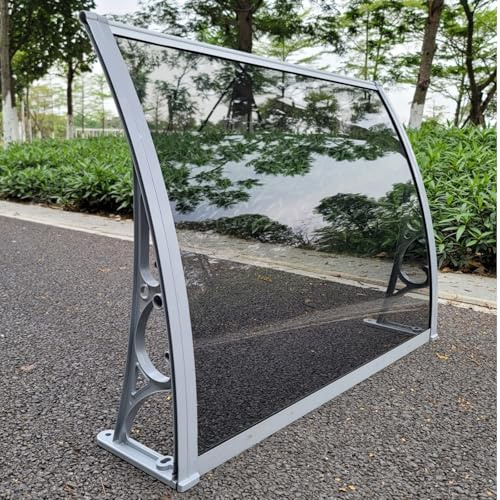 Zickdom Auvent de Porte en Aluminium - Marquise Imperméable pour Entrée,Terrasse,Patio - Extérieur