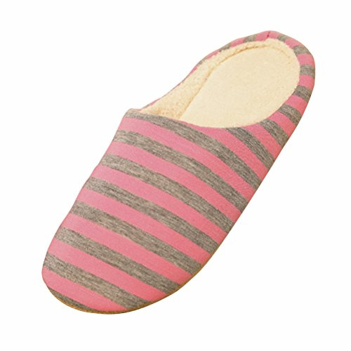 BESTOYARD Pantofole da casa invernali in spugna antiscivolo per donna, Rosa, 38/39 EU