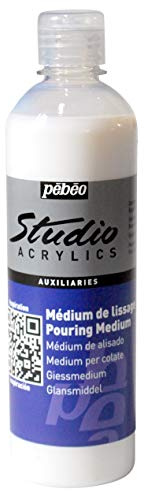 Pébéo - Studio Acrylics - Auxiliaire pour Peinture Acrylique - Médium de Lissage Pouring et Vernis - Liant Acrylique Fluide - Transparent et Brillant - Non Jaunissant - Flacon de 250 ml 524550