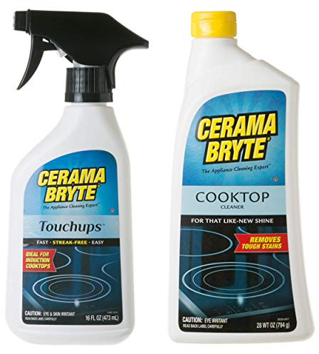 Cerama Bryte Glass-Ceramic Cooktop Cleaning Combo - Cooktop Cleaner (28 oz), with Touchups Spray (16 oz)
