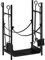 Outsunny Portalegna da Interno ed Esterno in Metallo a 2 Ripiani, Porta Legna per Interni con Supporti Rimovibili, Paletta, Scopa, Attizzatoio e Pinza, 44.5x29.5x73 cm, Nero