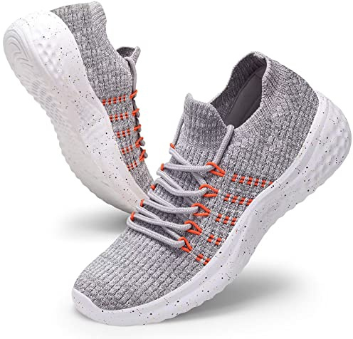 Harvest Land Womens Slip On Trainers Lightweight Walking Shoes for Ladies Comfortable Gym Sneakers for Women Grey Size UK7