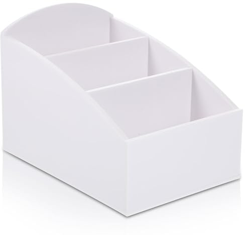 Operitacx Scatola portaoggetti da tè, realizzata in acrilico con 3 scomparti, per bustine di tè, zucchero, cialde di caffè, colore: bianco