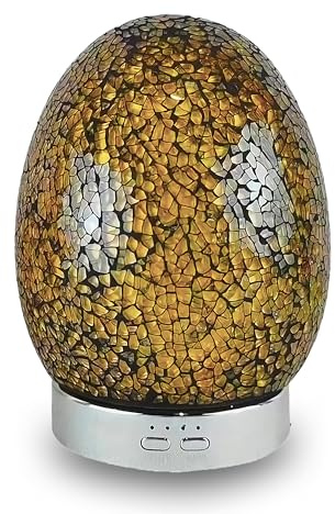 Aroma Haven Luxe Oval S3 Aroma Diffuser |Ceramic Ultrasonic Essential Oil Diffuser 7 LED Light Colours | Aromatherapy Relaxation | Waterless Auto Shut-Off | Home Air Fragrance (Champagne Breeze)