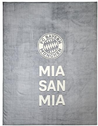 FC Bayern München Kuscheldecke | Decke | Glow in The Dark | Grau | 150 x 200 cm