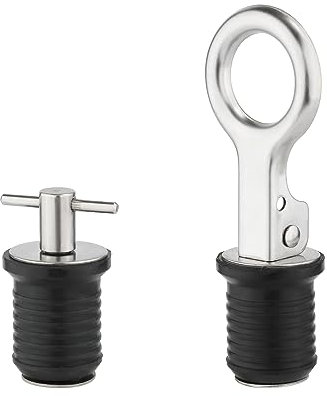 KINBOM 2 Pièces de Bouchon de Vidange de Bateau, Bouchon de Vidange en T en Acier Inoxydable pour la Plupart des Drains de Bateau Poignée de Vidange de Bateau Accessoires de Bateau