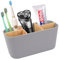 Porte Brosse à Dents en Bambou, Support Brosse a Dent Electrique 5 Compartiments Amovible, Rangement Brosse a Dent Stand, Multifonction Organisateur Salle de Bain Familiale（Gris Mat）