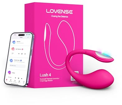 LOVENSE Lush 4 G spot Vibrator Couples Sex Toys, Powerful Wearable Egg Vibrators APP Remote Control Long Distance Adult Sex Toys & Games with LED Light, IPX7 Waterproof, Discreet, Rose
