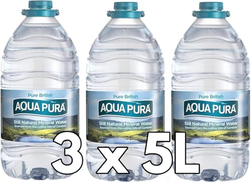 Aqua 5 Litre Still Natural Mineral Water, 5L, Pack of 3