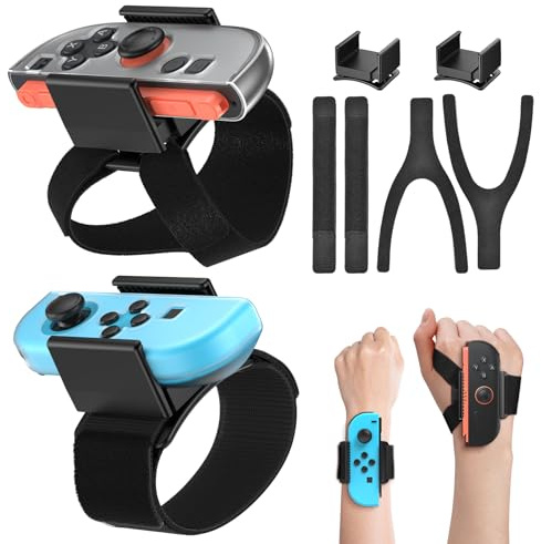 [6 in 1 - Switch 2/1] Armband für Switch Just Dance 2026/2025/2024, für Nintendo Switch 2/1/Switch OLED Joy-Con Controller, Handriemen für Zumba Burn It Up, Schutzhülle-kompatibel und Verstellbar