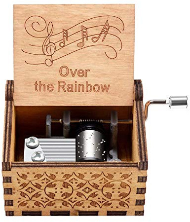 Yesnote Over the Rainbow Music Box Gift for Wife, Romantic Birthday Father Day Anniversary to Son Daughter Boyfriend Women Girl Girlfriend Hand Crank Musical Box