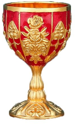 Zxarunas Copa Vino Cáliz de cáliz Vintage 3.4oz Grabado Medieval Copa de Licor de Vino Bronce Casas bebedoras Reales Copa Vino Cristal