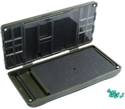 QYMDRION Angelbox, Steifer Rig Koffer für Angelbox, Angelausrüstung, Polypropylen, Zur Aufbewahrung von Angelhaken, Armeegrün, 1 Stück