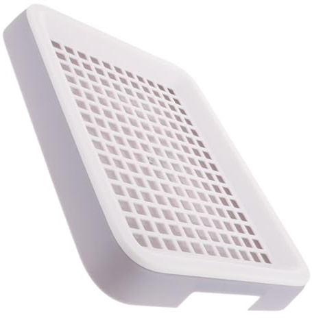 UKCOCO Bac à Litière pour Lapin et Petits Animaux Anti-Fuite en Plastique, Taille Carrée, Gris Blanc, pour Cage de Chinchilla, Hamster et Cochon D’Inde, Usage Intérieur et Apprentissage