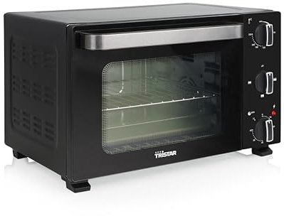 Tristar Forno Mini 20 L, 1300 W, Calore Superiore e Inferiore, Termostato Regolabile, Timer 60 Minuti, Porta Doppio Vetro, Teglia e Griglia, OV-3650