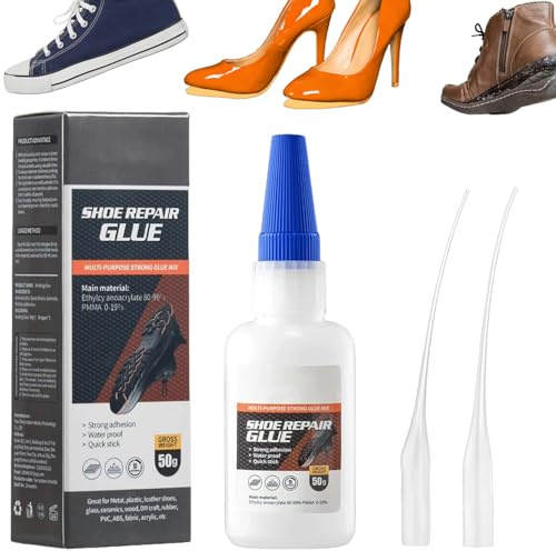 LEMONSTONE Colla per scarpe da 50 g, extra forte, impermeabile, trasparente e ad asciugatura rapida, colla per scarpe da ginnastica, stivali, pelle, gomma, tacchi, ecc