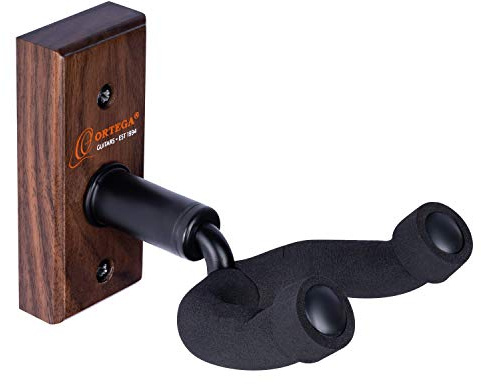 Ortega Guitars Accessoires Support pour Guitare - Support Mural pour Guitare - Bois, Marron Foncé (OGH-1WN)