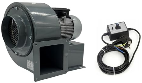 Uzman-Versand OBR-200M Radialgebläse mit 500W Regler, Radial Zentrifugalventilator Saugventilator Radiallüfter Ventilator Gebläse Absaugung Radialventilator