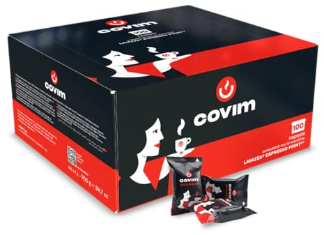 Covim Caffè - Capsule di Caffè Granbar, 100 Capsule Monodose Intensità 8, Compatibili con Lavazza Espresso Point, Espresso Intenso con Note di Miele e Cereali