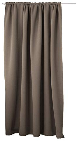 Laneetal Thermovorhang, Verdunklungsvorhang für Wohnzimmer Schlafzimmer, Blickdicht, mit Kräuselband für Schiene, 250g/m² Schwere Wärmeisolierende, 140 x 245 cm, Taupe