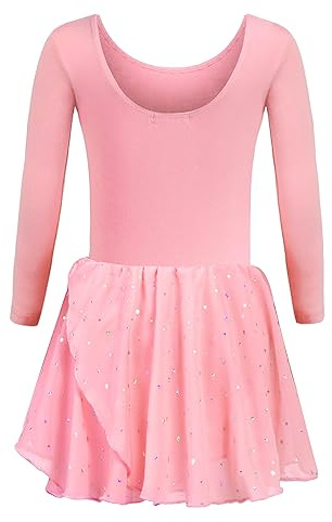 trudge Girls Ballet Dress Ruffle Sleeve Ballet Outfit Ballet Leotard Ballet Costume Dancewear with Chiffon Skirt 3-11 Years