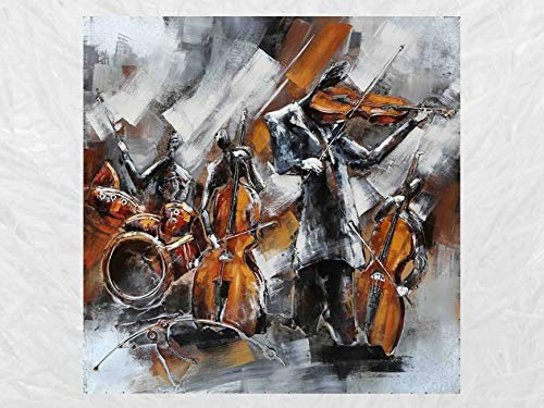 IDYL metallbild med 3D-effekt | Modern konst | jazz abstrakt | 100 x 100 x 7 cm | Nr 0287