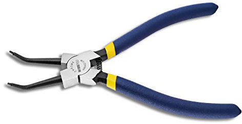 WISEPRO Circlip Pliers Internal Heavy Duty Snap Ring Pliers with Bent Jaw for Ring Removing and Retaining 7 Inch