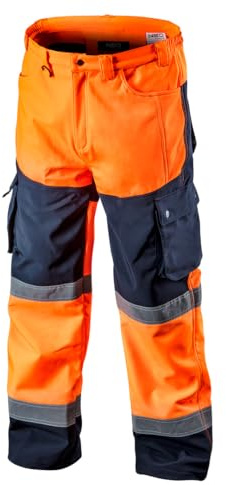 Grupa Topex Orange His Vis - Pantalones de trabajo impermeables y resistentes al viento, forro polar