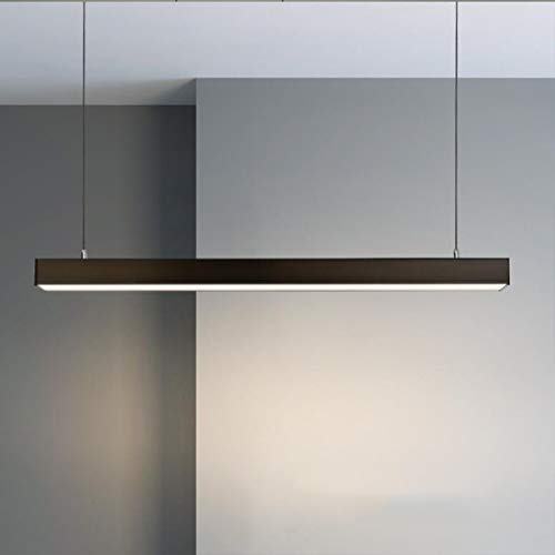 Pendentif LED moderne Lampe à suspension noire Lustre réglable en hauteur (3000 Kelvin) Lampe suspendue Lampe de plafond Suspension Suspension Lampes de salle de séjour Cafe Lampadaire