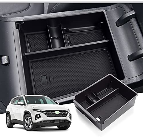 GAFAT Hyunda-i Tucson NX4 2021-2023 2024 (Cambio Automatico) Scatola Portaoggetti, Tucson 2023 2022 Organizer per Braccioli, Vassoio Portaoggetti (Nero)