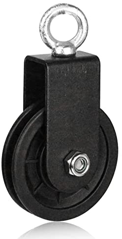LAPONO Umlenkrolle 90mm Seilrolle für Seile bis 8 mm und Stahlseil, mit Kugellager, bis ca. 80 kg, hartes Nylon, Ersatzrolle für Kabelzug, Fitnessgerät, Seilzug, Drahtseilrolle, Flaschenzug