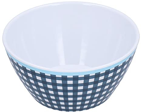 Ciotole in melamina, insalatiera da 500 ml Piatti da dessert per torte multiuso Cucina che serve ciotole per pasta per l'arredamento del ristorante di casa(Griglia blu scuro)