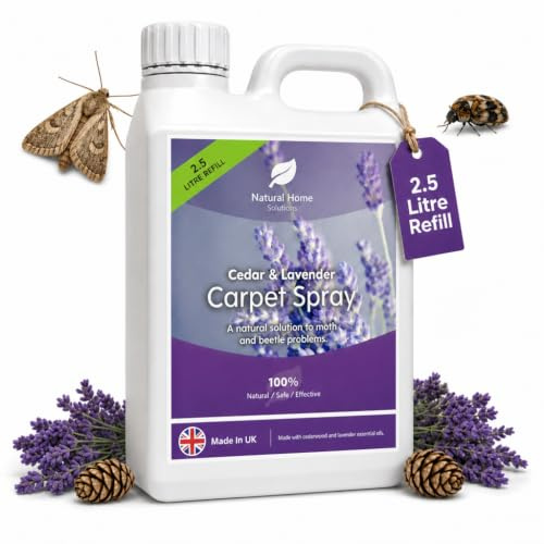 Natural Carpet Moth Beetle Killer Cedar & Lavender Treatment For Larvae Cockroaches Silverfish Spiders Ants Bed Bugs Lice Ticks Fleas Made in the UK