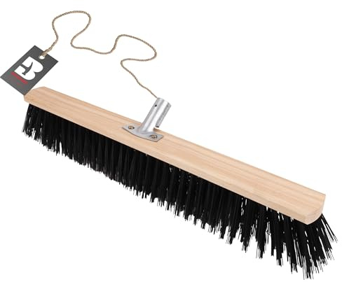 BAUSTER® Besen 700mm ohne Stiel, Großer Straßenbesen Industriebesen Stubenbesen Zimmerbesen Hallenbesen, Handgeführt Holzbesen, Gartenbesen, Handbesen Gehwegbesen